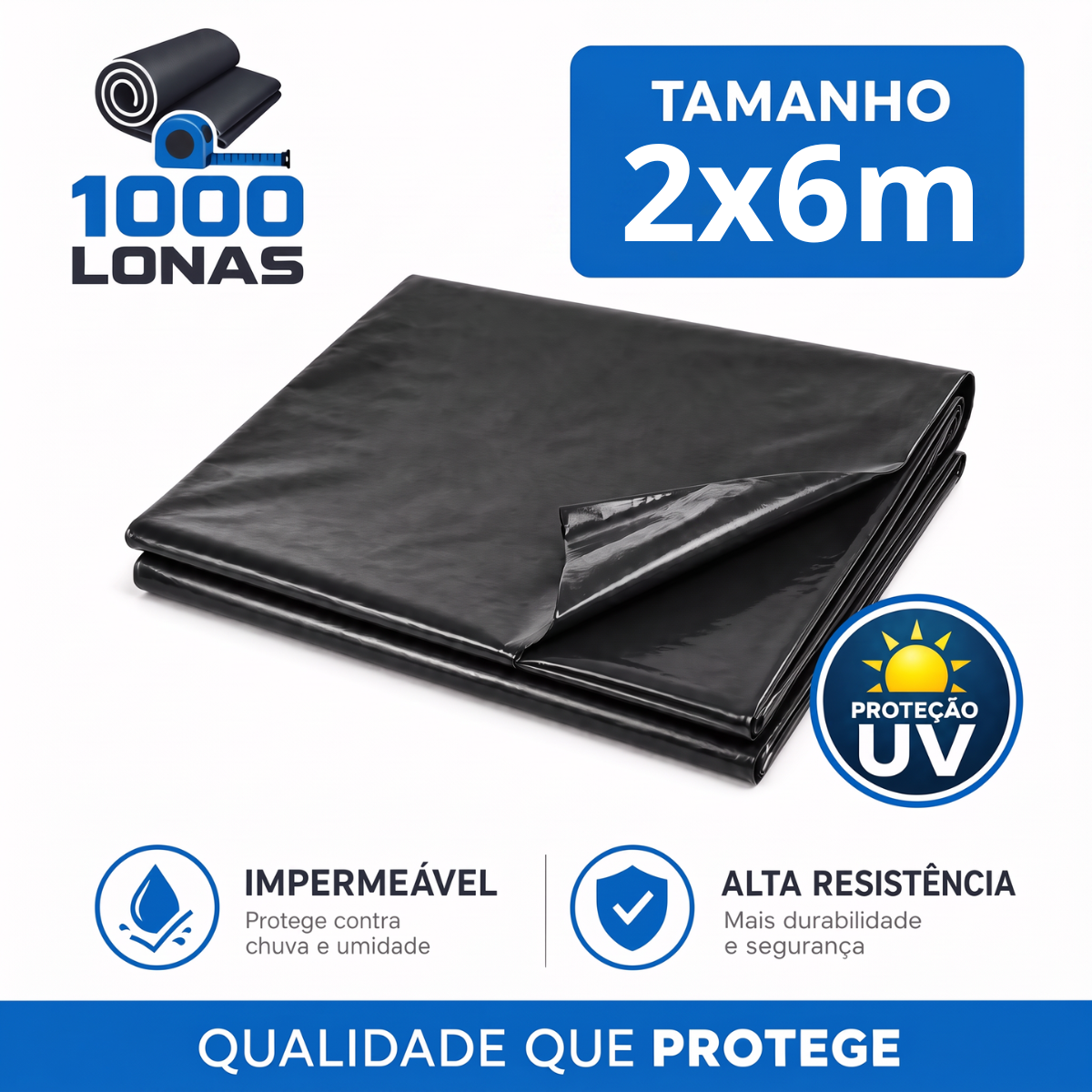Lona de polietileno 2x6 metros